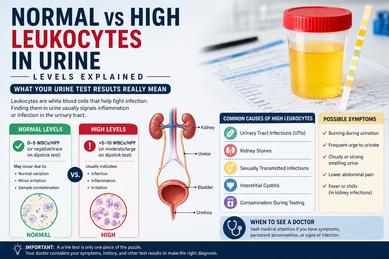Normal vs High Leukocytes in Urine Levels Explained