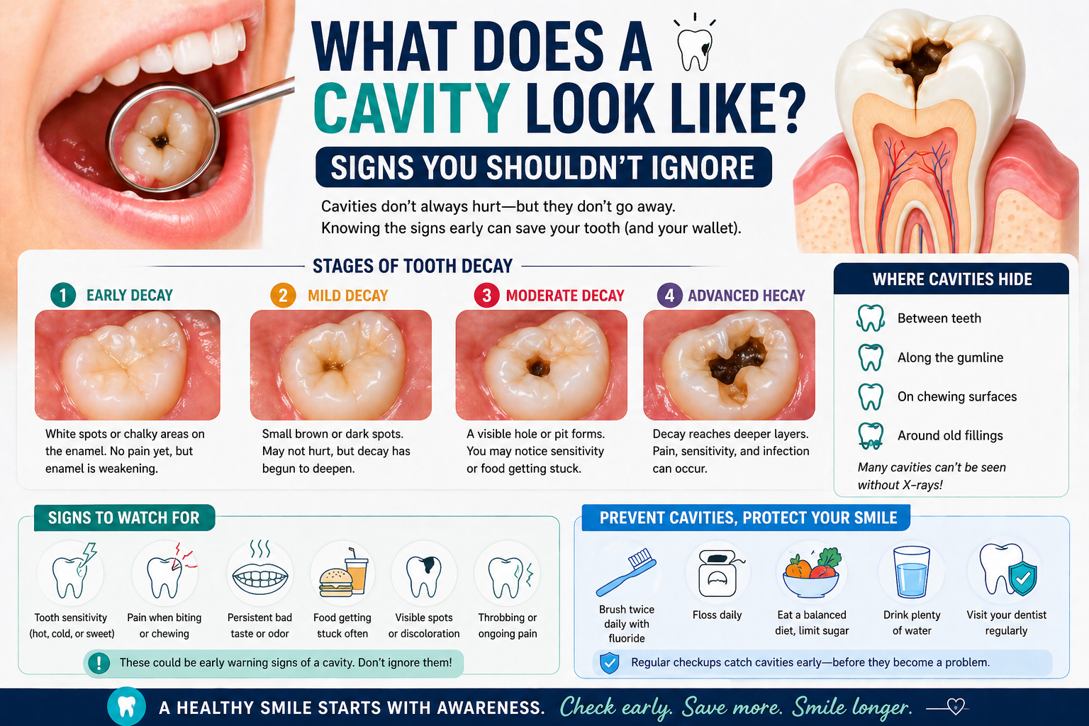 what does a cavity look like